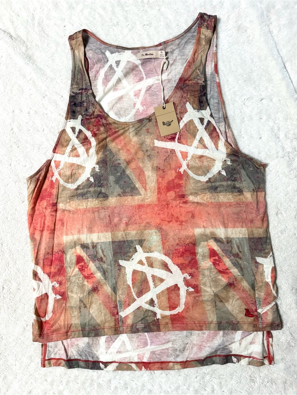 NWT- DR. MARTENS Woman’s Graffiti Vest Tank Top in Union Jack Print